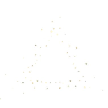 Altın Parıldayan Yıldızlar. Lüks Parlak Konfeti. Dağınık küçük bir parıltı. Parlak gümüş element. Rastgele sihirli minik ışık. Yıldızların beyaz arka planı. Yeni Yıl, Noel Vektörü illüstrasyonu.