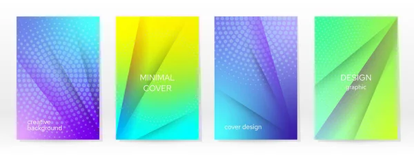 Minimal Poster Pastell Weich Rainbow Gradient Set Vorhanden Graphic Color — Stockvektor