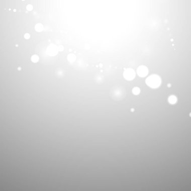 Gümüş Bokeh Noel Arkaplanı. Açık gri üzerinde kar taneleri. Bulanık Vektör Tasarımı. Kış Arkaplanı: Parıltı ve Örtülü Tatil Efekti. Sezon Bling Noel Dekorasyonu.