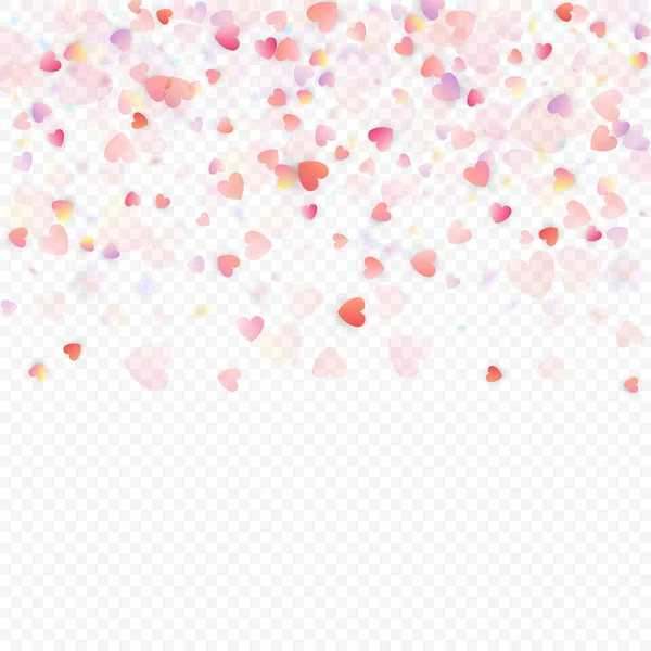 Heart Love Vector Background Valentine Frame Pink Hearts Confetti Scattered — Stock Vector