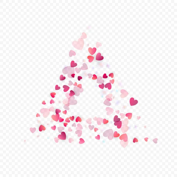 Corazón Amor Vector Fondo Marco San Valentín Confiti Corazones Rosas — Vector de stock