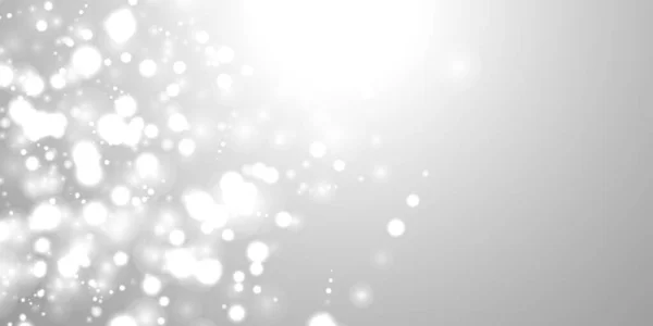 Fondo Navidad Bokeh Plata Copos Nieve Gris Claro Diseño Vectorial — Archivo Imágenes Vectoriales