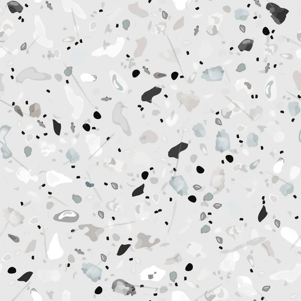 Terrazzo Textuur Vector Vloeren Naadloos Patroon Vloer Graniet Gestructureerd Steen — Stockvector