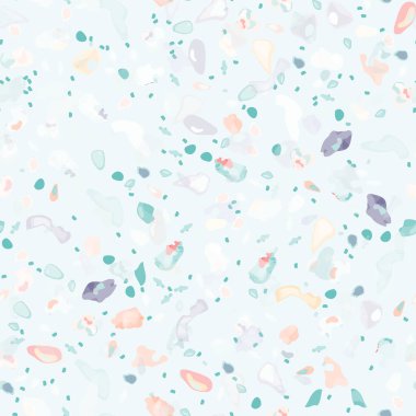 Terrazzo Doku Vektörü. Döşemesi olmayan desen. Zemin Granit desenli. Taş, Kaya, Mermer Tekstil Arkaplanı. Doğal Pavement, Mozaik Şablonu. Kuvars, Çakıl Taşı. İç Dekorasyon Tasarımı.