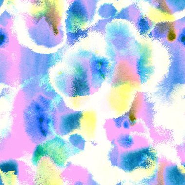 Shibori boyası. Boho Suluboya Moda. Pastel Soluk El, Boyalı Doku. Shibori Sonsuz Tekrarlayan Süs. Tekstil, Yüzey, Moda, Mayo, Çamaşır, Kumaş İçin Sanat Arkaplanı.