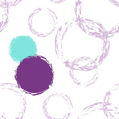 Siyah Fırça Çemberi. Vektör Kusursuz Desen. Çok renkli tasarım. Suluboya Şekli Kaotik Şekillerle Soyut Beyaz Arkaplan. Basit Yumuşak Paketleme. Tebeşir Fırçası Yuvarlakları, Konfeti