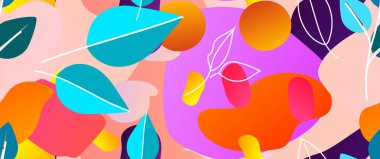 Kalın Yaprak deseni. Tropik Yaprak. Modern Motif. Orman baskısı. Yeşillik Yazı Kusursuz Düzen. Moda Vektörü Arkaplanı. Sanatsal Botanik Yüzey. Soyut Bitki. Parlak Moda. Karşıtlık Çizimi.