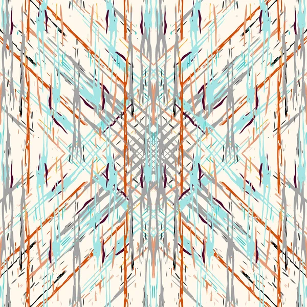 Spots Ikat Krawattenfärber Batik Nahtloses Muster Geometrische Oberfläche Handgezeichnet Bemalt — Stockvektor