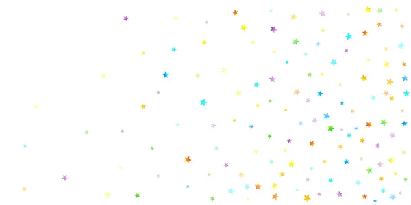Szivárvány Ünnepi Confetti Karnevál Sablon Színes Csillaghullás Gyönyörű Ünnepi Buli — Stock Vector