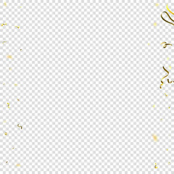 Serpentine Vacances Rubans Gold Foil Streamers Confetti Star Tombé Sur — Image vectorielle