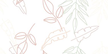 Tropik Yaprak. Modern Motif. Pastel Bir Çizgi Çizimi. Orman baskısı. Yeşillik Yazı Kusursuz Düzen. Yeşillik Vektörü Arkaplanı. Sanatsal Botanik Yüzey. Moda için soyut bitki dokusu