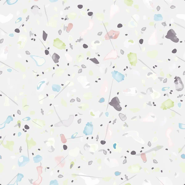 Terrazzo Textuur Vector Vloeren Naadloos Patroon Vloer Graniet Gestructureerd Steen — Stockvector