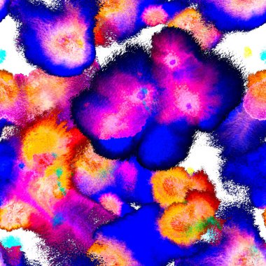 Modern Sanat Çizimi. Moda suluboya baskısı. Tekstil dokusu sörfü, Shibori. Suluboya lekesiz desenli. Tekstil, Yüzey, Moda, Mayo, Çamaşır, Kumaş İçin Sanat Arkaplanı.