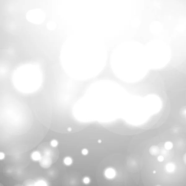 Рождественский Фон Серебряного Боке Снежинки Светло Сером Размытый Векторный Дизайн — стоковый вектор
