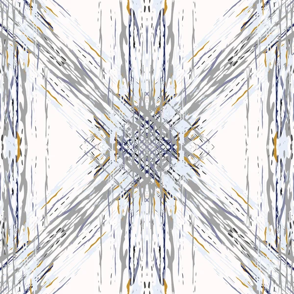Skvrny Ikate Kravata Batiku Bezešvý Vzor Geometrický Povrch Ručně Malované — Stockový vektor