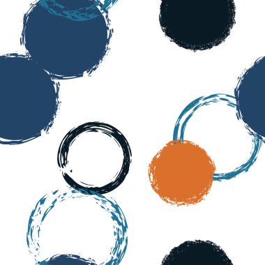 Şirin Polka Noktaları. Sonsuz Tekrar Yazdır. Renkli Noktalı Desen. Suluboya Şekli Kaotik Şekillerle Soyut Beyaz Arkaplan. Trend Pastel Surface. Tebeşir Fırçası Yuvarlakları, Konfeti