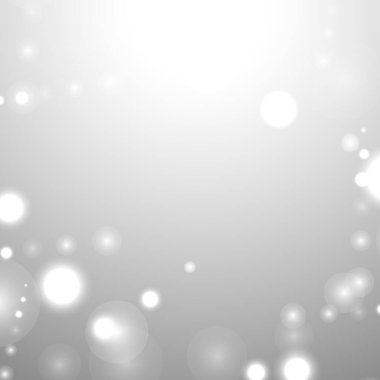 Gümüş Bokeh Noel Arkaplanı. Açık gri üzerinde kar taneleri. Bulanık Vektör Tasarımı. Kış Arkaplanı: Parıltı ve Örtülü Tatil Efekti. Sezon Bling Noel Dekorasyonu.