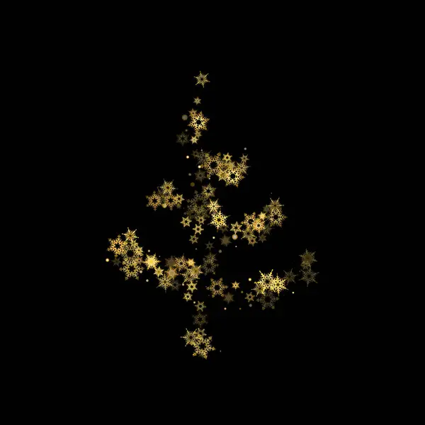 Padající Sněhové Vločky Zlatý Vzor Ilustrace Letícím Zlatým Sněhem Mrazem — Stockový vektor
