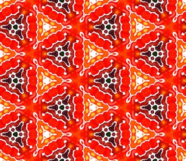 Etnik Sanat. El boyası çizilmiş. Arabesk, Doğu, Doğu, Doğulu Kusursuz Desen. Modern soyut. Etnik Yaz Çarşafları. Kırmızı, Turuncu Suluboya. Doğal Mozaik.