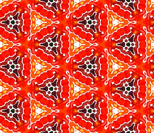 Etnik Sanat. El boyası çizilmiş. Arabesk, Doğu, Doğu, Doğulu Kusursuz Desen. Modern soyut. Etnik Yaz Çarşafları. Kırmızı, Turuncu Suluboya. Doğal Mozaik.