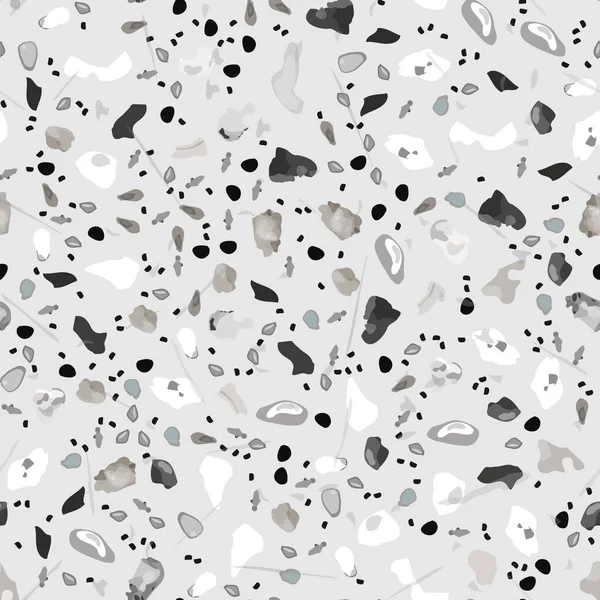 Terrazzo Texture Vector Revêtement Sol Modèle Sans Couture Sol Granit — Image vectorielle