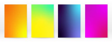 Asgari Poster. Pastel Soft. Gökkuşağı Gradyan Kümesi. Grafik Renk Arkaplanı. Bulanık ağ dokusu. Vektör Modern Banner. Soyut Parlak Duvar Kağıdı. Gradyan Teknoloji Kapağı. Mobil Şablon Tasarımı.