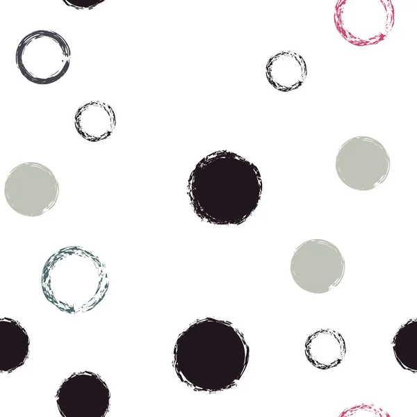 Colorful Polka Dots Pastel Vector Seamless Pattern Bright Decor White — стоковий вектор