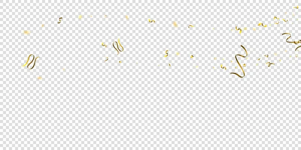 Serpentina Hoja Oro Streamers Cintas Estrella Confetti Cayendo Sobre Fondo — Archivo Imágenes Vectoriales