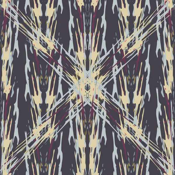 Manchas Ikat Tie Dye Batik Patrón Sin Costuras Superficie Geométrica — Vector de stock