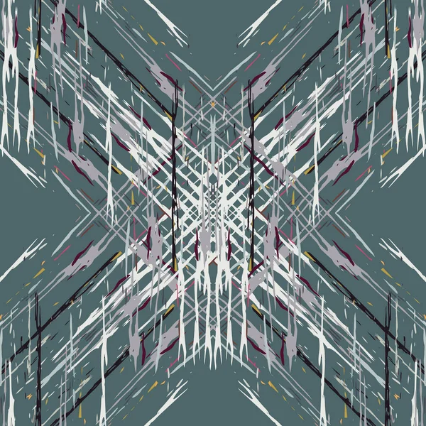 Manchas Ikat Tie Dye Batik Patrón Sin Costuras Superficie Geométrica — Archivo Imágenes Vectoriales
