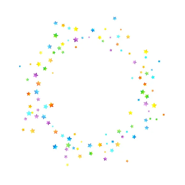 Confettis Festifs Arc Ciel Modèle Carnaval Chute Étoile Colorée Belle — Image vectorielle