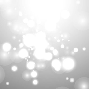 Gümüş Bokeh Noel Arkaplanı. Açık gri üzerinde kar taneleri. Bulanık Vektör Tasarımı. Kış Arkaplanı: Parıltı ve Örtülü Tatil Efekti. Sezon Bling Noel Dekorasyonu.
