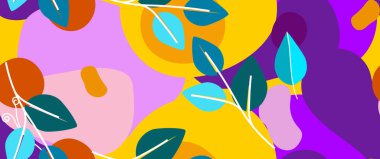 Kalın Yaprak deseni. Tropik Yaprak. Modern Motif. Orman baskısı. Yeşillik Yazı Kusursuz Düzen. Moda Vektörü Arkaplanı. Sanatsal Botanik Yüzey. Soyut Bitki. Parlak Moda. Karşıtlık Çizimi.