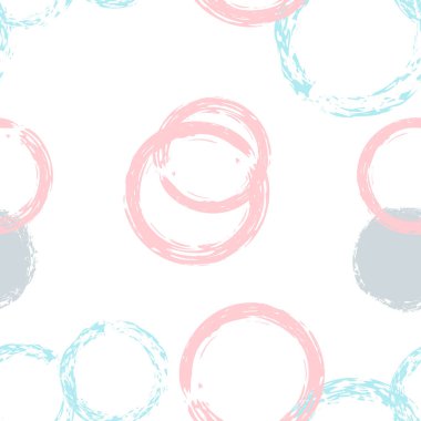 Renkli Polka Noktaları. Pastel Vektör Kusursuz Desen. Çok renkli Noktalı Desen. Suluboya Şekli Kaotik Şekillerle Soyut Beyaz Arkaplan. Yaz Yumuşak Paketleme. Tebeşir Fırçası Yuvarlakları, Konfeti