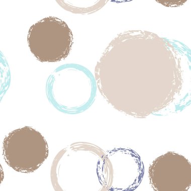 Şirin Polka Noktaları. Sonsuz Tekrar Yazdır. Renkli dekor. Suluboya Şekli Kaotik Şekillerle Soyut Beyaz Arkaplan. Basit Sanatsal Kumaş. Tebeşir Fırçası Yuvarlakları, Konfeti