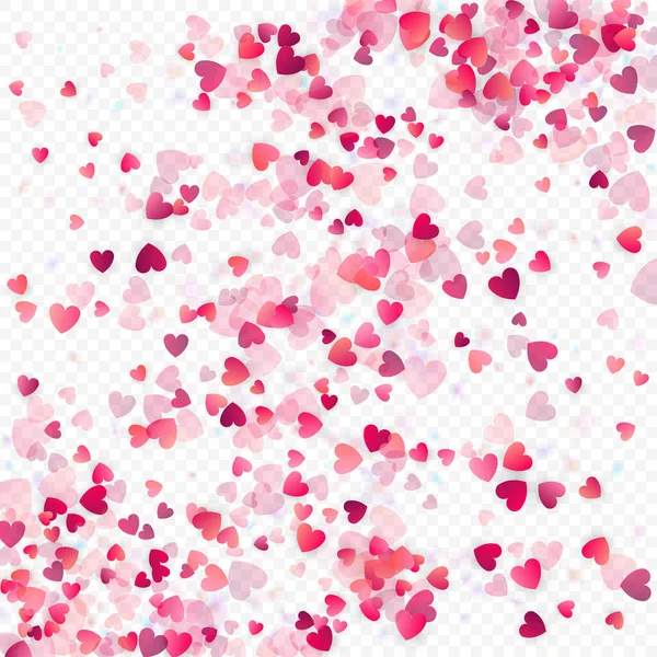 Corazón Amor Vector Fondo Marco San Valentín Confiti Corazones Rosas — Vector de stock