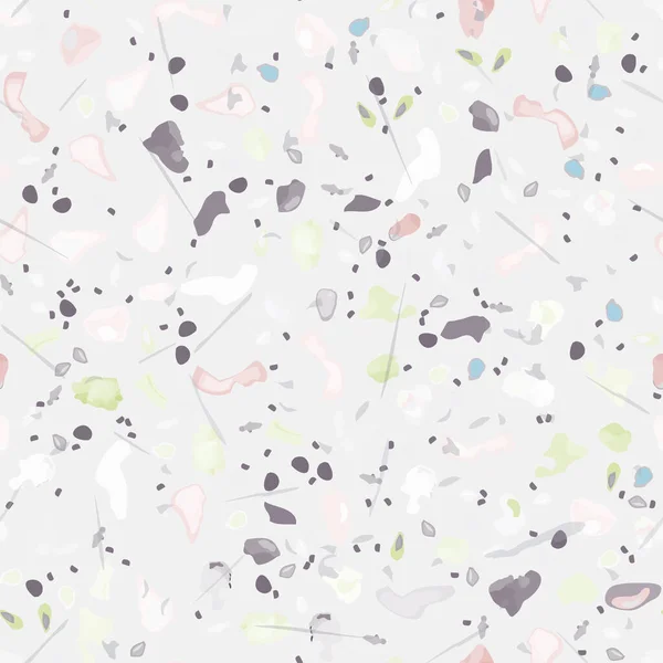 Terrazzo Textuur Vector Vloeren Naadloos Patroon Vloer Graniet Gestructureerd Steen — Stockvector