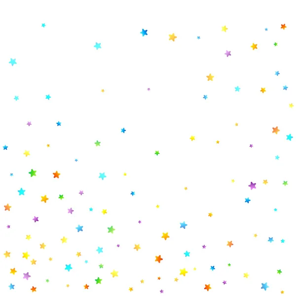 Confettis Festifs Arc Ciel Modèle Carnaval Chute Étoile Colorée Belle — Image vectorielle