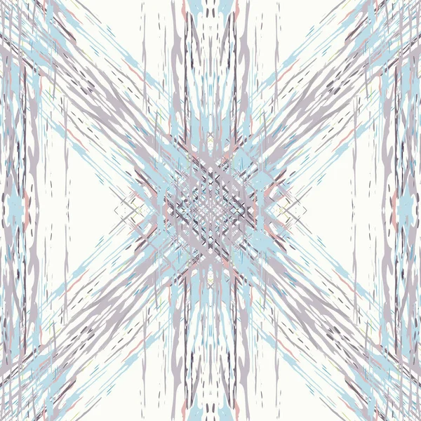 Manchas Ikat Tie Dye Batik Patrón Sin Costuras Superficie Geométrica — Vector de stock