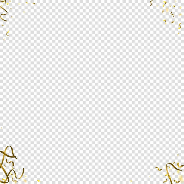 Serpentine Vacances Rubans Gold Foil Streamers Confetti Star Tombé Sur — Image vectorielle