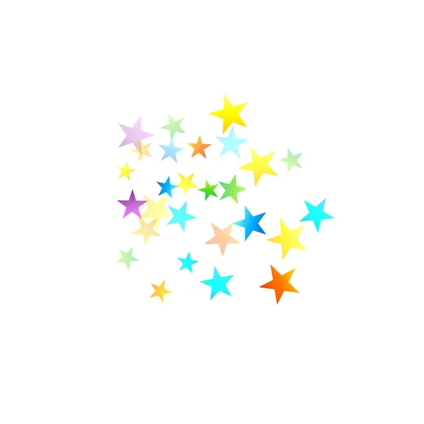 Rainbow Festive Confetti Modelo Carnaval Colorido Star Falling Festa Férias — Vetor de Stock