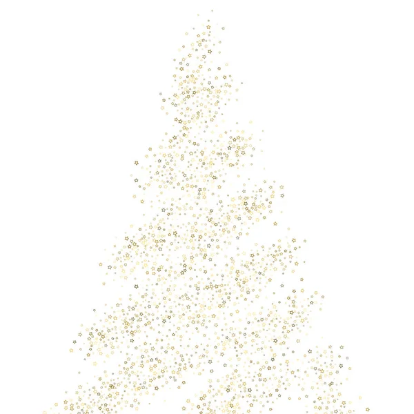 Arbre Noël Gold Glitter Stars Confettis Luxe Brillant Éclabousser Peu — Image vectorielle