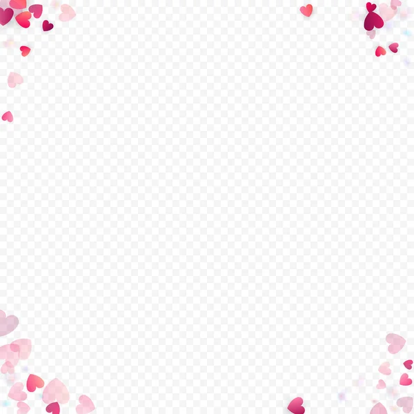 Heart Love Vector Background Valentine Frame Pink Hearts Confetti Scattered — Stock Vector