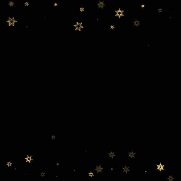 Fallende Schneeflocken Goldenes Muster Illustration Mit Fliegendem Goldschnee Frost Schneefall — Stockfoto