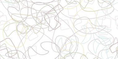 Kaotik Sanatsal Kusursuz Düzen. Yüzey Tekstili. Yaratıcı Vektör Arkaplanı. Moda Konsepti. Düzensiz Yazdırma. Bir Çizgi Karalama Çizimi. Basit bir doku. Kıvrımlı elementler. Vektör İllüstrasyonu.