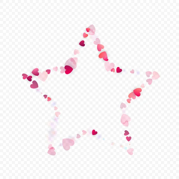 Cuore Amore Vettore Sfondo Cornice San Valentino Coriandoli Cuori Rosa — Vettoriale Stock
