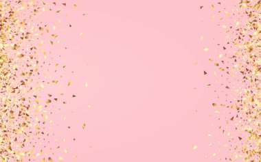 Parlak Altın Vektör Pembe Arkaplan. Vektör Yağmur Duvar Kağıdı. Altın Parıltı Efekti Arkaplanı. Neşeli Parlak Kart.