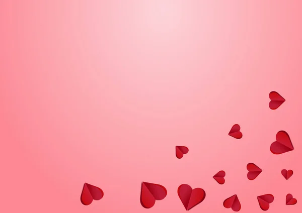 Βουργουνδίας Confetti Vector Pink Backgound Ευτυχισμένο Μοτίβο Καρδιάς Κόκκινο Χάρτινο — Διανυσματικό Αρχείο
