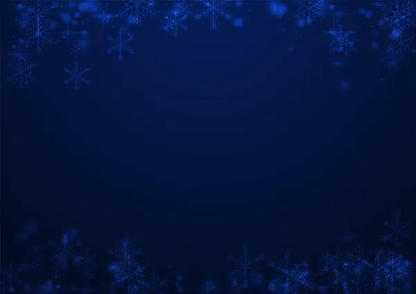 Silver Snowfall Vector Fundo Azul White Xmas Snowstorm Ilustração Falling — Vetor de Stock