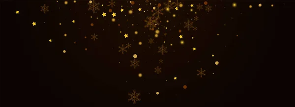 Gold Confetti Vector Pnoramic Brown Background Золота Підмурівка Падіння Ілюстрації — стоковий вектор